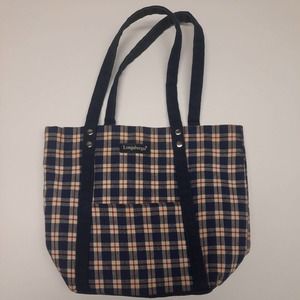 Longaberger Homestead Plaid Tote Handbag Lined
